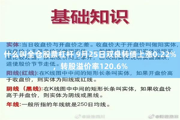 什么叫全仓股票杠杆 9月25日双良转债上涨0.22%，转股溢价率120.6%