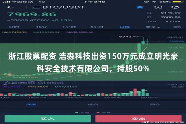 浙江股票配资 浩淼科技出资150万元成立明光豪科安全技术有限公司，持股50%